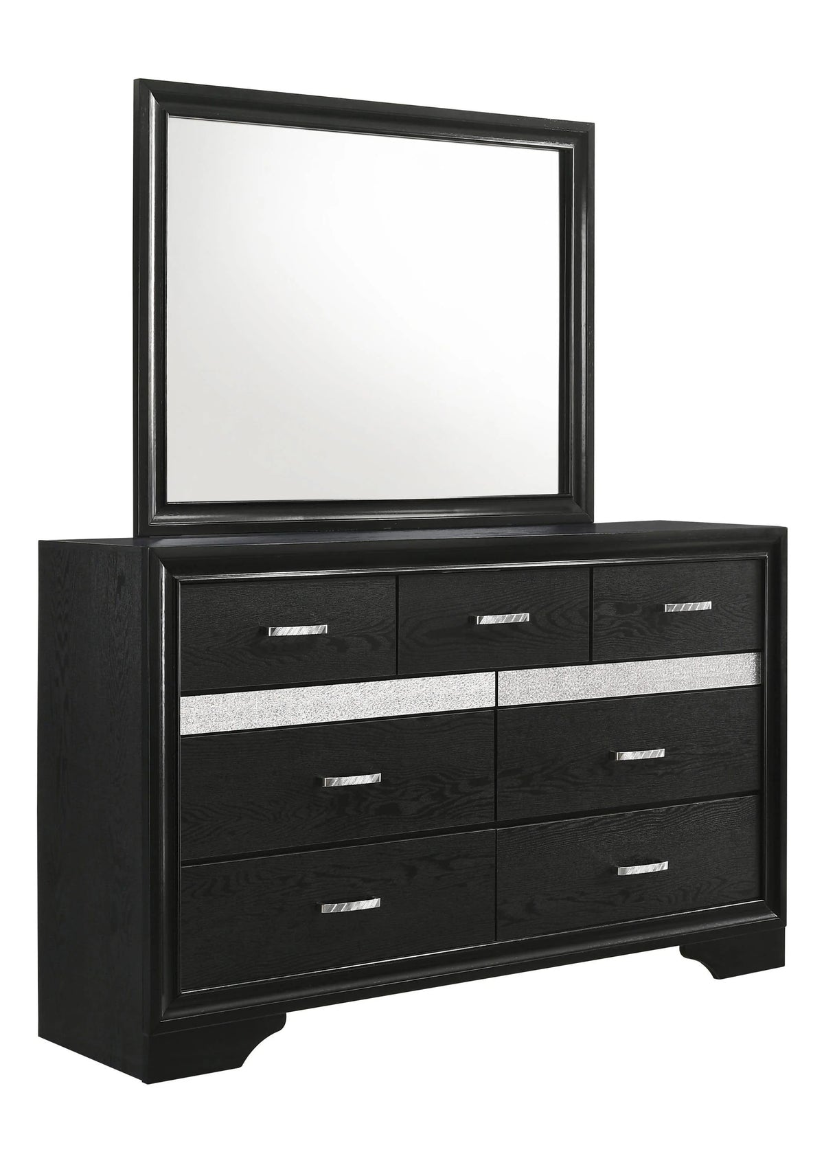 Miranda Rectangular Mirror Black - 206364 Pie's Variety Store