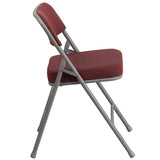 HERCULES Series Premium Curved Triple Braced & Double Hinged Burgundy Fabric Metal Folding Chair [AW-MC320AF-BG-GG] Pie's Variety Store