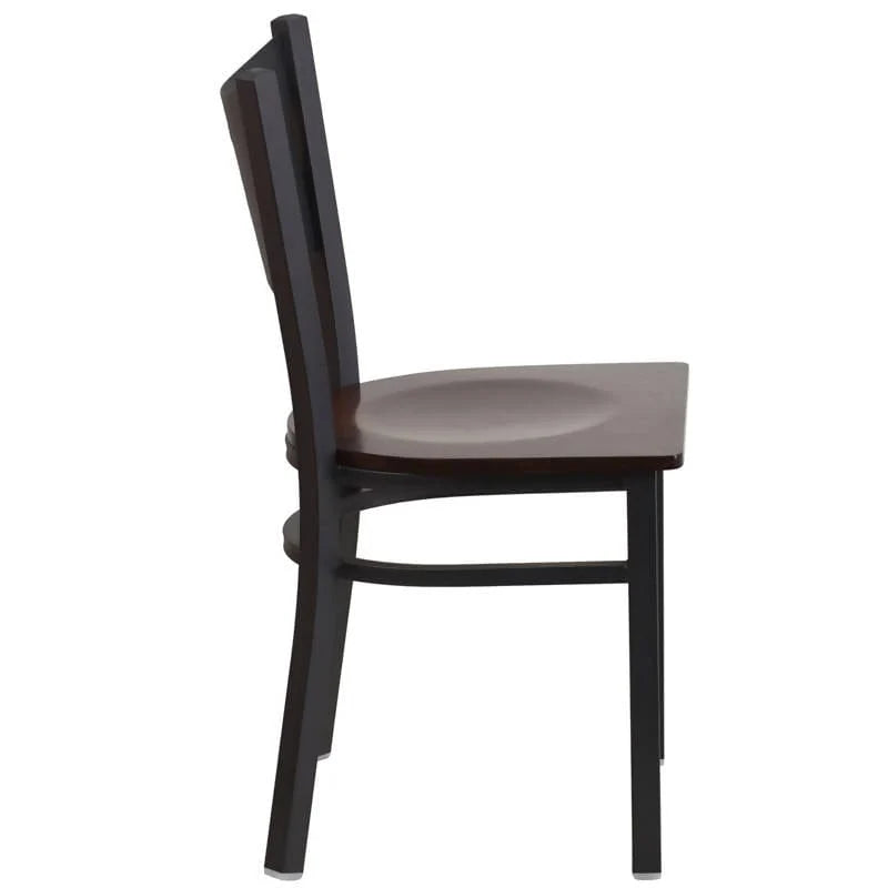 HERCULES Series Black Coffee Back Metal Restaurant Chair - Cherry Wood Seat [XU-DG-60099-COF-CHYW-GG] Pie's Variety Store