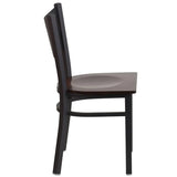 HERCULES Series Black Coffee Back Metal Restaurant Chair - Cherry Wood Seat [XU-DG-60099-COF-CHYW-GG] Pie's Variety Store