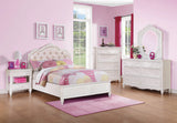 Caroline Full Upholstered Panel Bed Pink And White 4PC Set - SET4PC400720F Pie's Variety Store