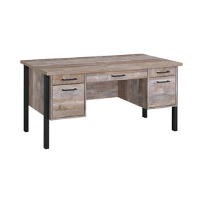 Samson 4-Drawer Office Desk Weathered Oak - 801950 Pie's Variety Store