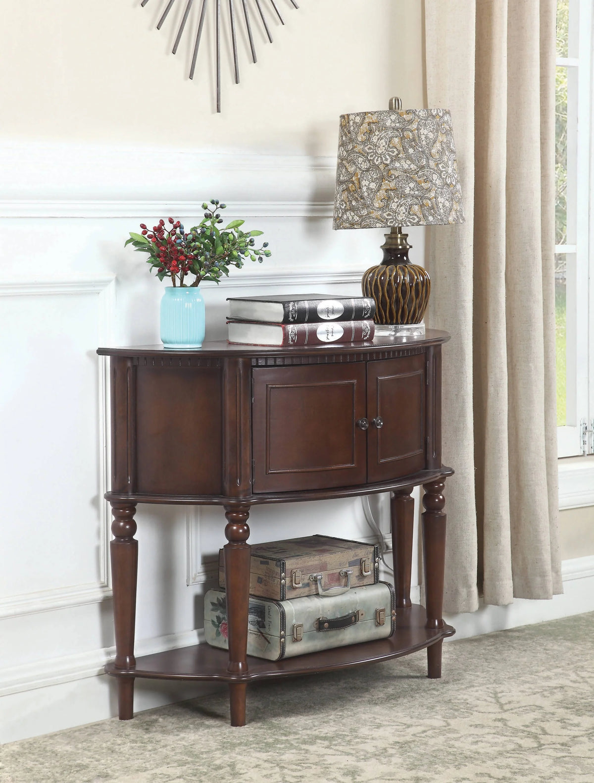 Console Table With Curved Front Brown - 950059 Pie's Variety Store