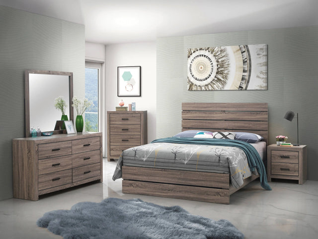 Brantford Queen Panel Bed Barrel Oak 4PC Set - SET4PC207041Q Pie's Variety Store