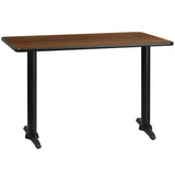 30'' x 48'' Rectangular Black Laminate Table Top with 5'' x 22'' Table Height Bases [XU-BLKTB-3048-T0522-GG] Pie's Variety Store