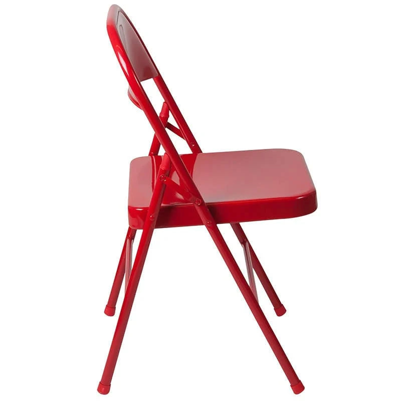 HERCULES Series Double Braced Black Metal Folding Chair Set of 2 [BD-F002-BK-GG] Pie's Variety Store