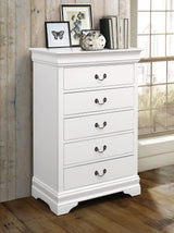Louis Philippe 5-Drawer Chest White - 204695 Pie's Variety Store
