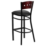  Black Vinyl Seat [XU-DG-60515-MAH-BAR-BLKV-GG] Pie's Variety Store