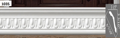 MOULDING Pattern Crown Moulding Polyurethane- 8FT LENGTH MARMEGA