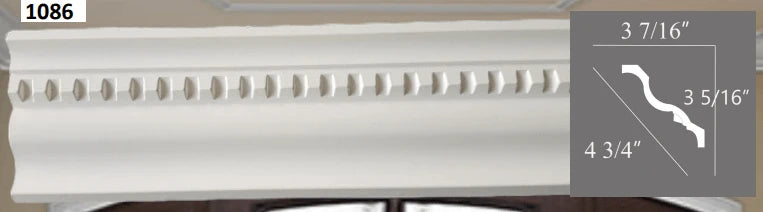 MOULDING Pattern Crown Moulding Polyurethane- 8FT LENGTH MARMEGA