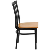HERCULES Series Black School House Back Metal Restaurant Chair - Cherry Wood Seat [XU-DG6Q4BSCH-CHYW-GG] Pie's Variety Store