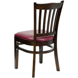 HERCULES Series Vertical Slat Back Walnut Wood Restaurant Chair - Black Vinyl Seat [XU-DGW0008VRT-WAL-BLKV-GG] Pie's Variety Store