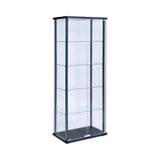 5-Shelf Glass Curio Cabinet Black And Clear - 950170 Pie's Variety Store