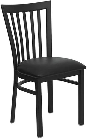 HERCULES Series Black School House Back Metal Restaurant Chair - Black Vinyl Seat [XU-DG6Q4BSCH-BLKV-GG] Pie's Variety Store