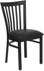 HERCULES Series Black School House Back Metal Restaurant Chair - Black Vinyl Seat [XU-DG6Q4BSCH-BLKV-GG] Pie's Variety Store