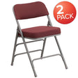 2 Pk. HERCULES Series Premium Curved Triple Braced & Double Hinged Burgundy Fabric Metal Folding Chair [2-AW-MC320AF-BG-GG] Pie's Variety Store
