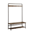 Hall Tree With 5 Coat Hooks Chestnut And Dark Bronze - 902921 Pie's Variety Store