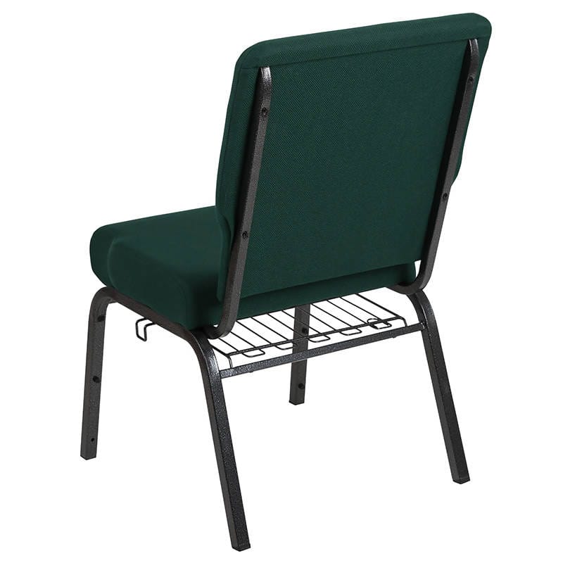 Advantage 20.5 in. Hunter Green Molded Foam Church Chair with Book Rack [PCCF-102-BR] Pie's Variety Store