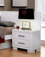 Jessica Queen Platform Bed With Rail Seating White 4PC Set - SET4PC202990Q Pie's Variety Store