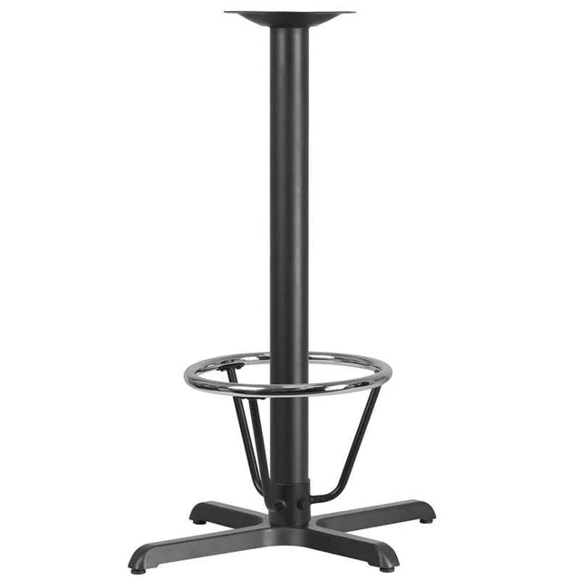 23.5 Inches  x 29.5 Inches Restaurant Table X-Base with 3'' Dia. Bar Height Column and Foot Ring [XU-T2230-BAR-3CFR-GG] Fl Furniture