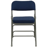 2 Pk. HERCULES Series Premium Curved Triple Braced & Double Hinged Navy Fabric Metal Folding Chair [2-HA-MC320AF-NVY-GG] Fl Furniture