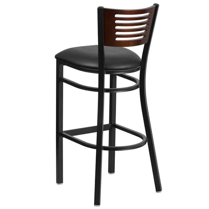  Black Vinyl Seat [XU-DG-6H1B-WAL-BAR-BLKV-GG] Pie's Variety Store