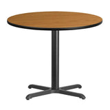 36'' Round Black Laminate Table Top with 30'' x 30'' Table Height Base [XU-RD-36-BLKTB-T3030-GG] Pie's Variety Store