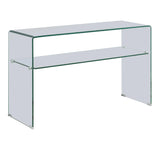 Glass 1-Shelf Rectangular Console Table Clear - 935865 Pie's Variety Store
