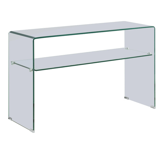 Glass 1-Shelf Rectangular Console Table Clear - 935865 Pie's Variety Store