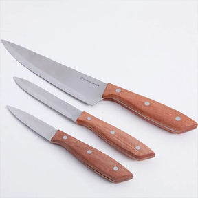 Gibson Home Seward 3 piece Stainless Steel Cutlery Set with Wooden Handle- 10719303 Bulk Buys 6 pcs in Case Mega Bulk Buys