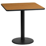 24'' Square Natural Laminate Table Top with 18'' Round Table Height Base [XU-NATTB-2424-TR18-GG] Fl Furniture