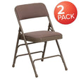 2 Pk. HERCULES Series Curved Triple Braced & Double Hinged Beige Fabric Metal Folding Chair [2-HA-MC309AF-BGE-GG] Fl Furniture