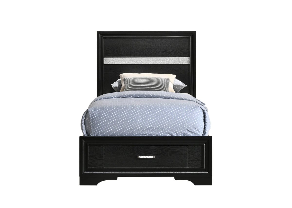 Miranda Twin Storage Bed Black - 206361T Pie's Variety Store