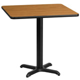 30'' Square Black Laminate Table Top with 22'' x 22'' Table Height Base [XU-BLKTB-3030-T2222-GG] Fl Furniture
