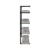 40-Inch Wall Shelf Black And Rustic Oak - 804417 Pie's Variety Store
