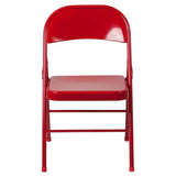 2 Pk. HERCULES Series Double Braced Red Metal Folding Chair [2-BD-F002-RED-GG] Fl Furniture