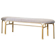 Upholstered Accent Bench With Metal Leg Grey And Gold - 910271 Pie's Variety Store
