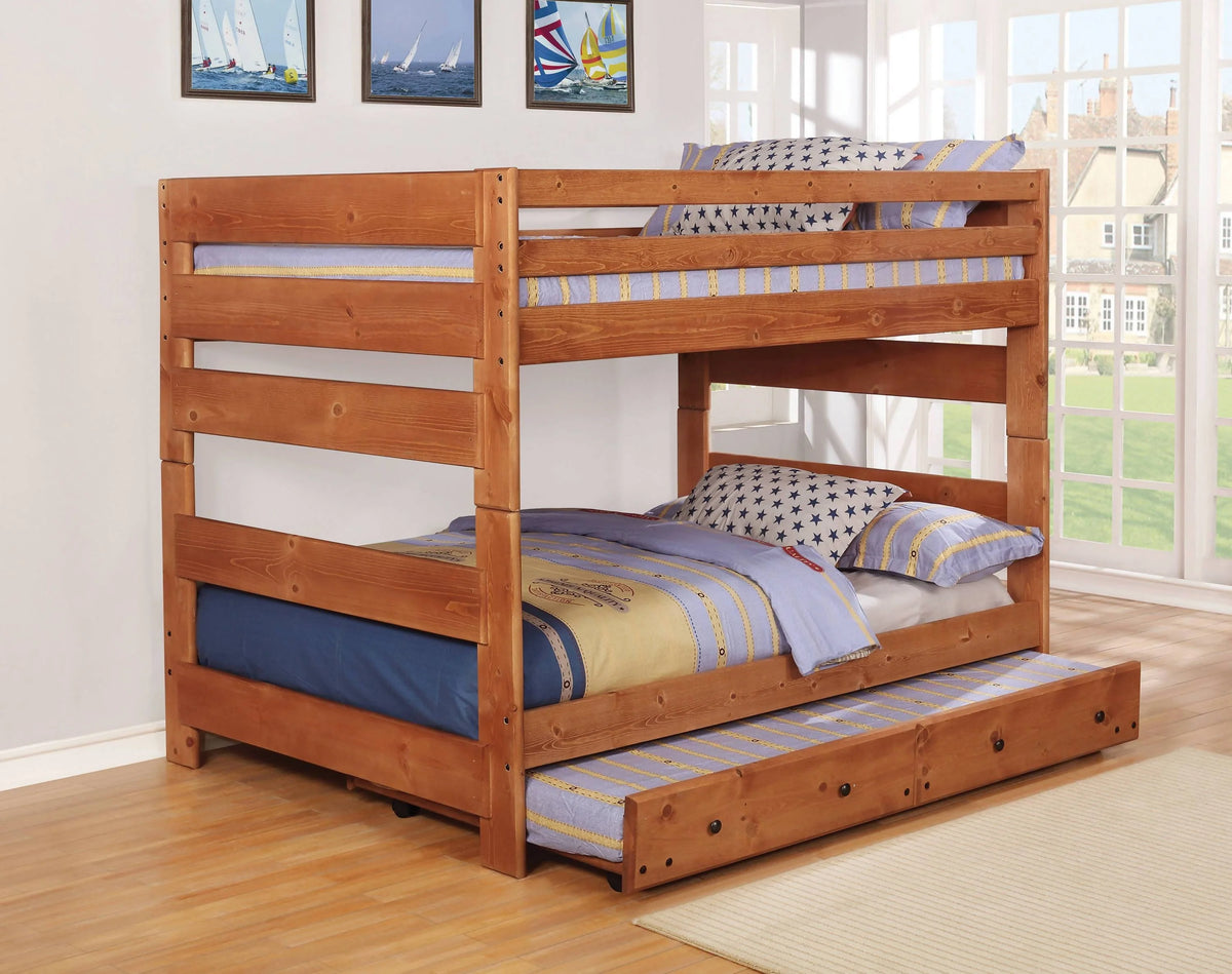 Wrangle Hill Trundle With Bunkie Mattress Amber Wash - 400837 A-Z Store Nadia