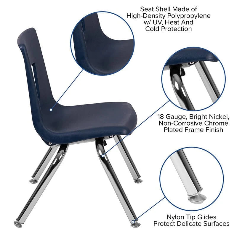 Advantage Black Student Stack School Chair - 12-inch [ADV-SSC-12BLK] Pie's Variety Store