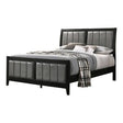 Carlton Full Upholstered Panel Bed Black And Grey - 215861F Pie's Variety Store