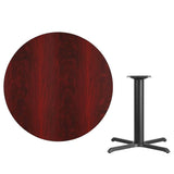42'' Round Black Laminate Table Top with 33'' x 33'' Table Height Base [XU-RD-42-BLKTB-T3333-GG] Pie's Variety Store