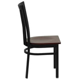 HERCULES Series Black School House Back Metal Restaurant Chair - Cherry Wood Seat [XU-DG6Q4BSCH-CHYW-GG] Pie's Variety Store