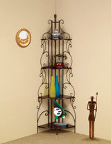 4-Shelf Corner Bookcase Four graduated tiers create a subtle silhouette and offer plenty of space to display books