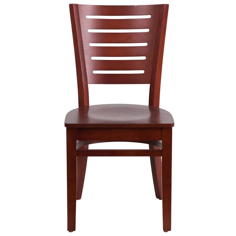 Darby Series Slat Back Mahogany Wood Restaurant Chair [XU-DG-W0108-MAH-MAH-GG] Pie's Variety Store