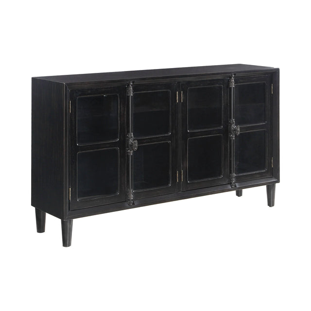 Mapleton 4-Door Accent Cabinet Black - 950780 Pie's Variety Store