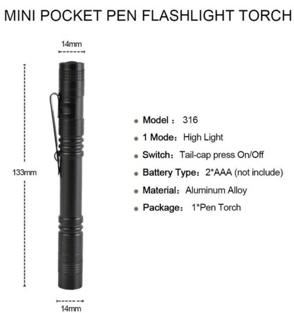 Mini Pen LED Flashlight Simon Khan