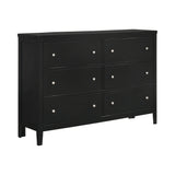 Carlton 6-Drawer Rectangular Dresser Black - 215863 Pie's Variety Store