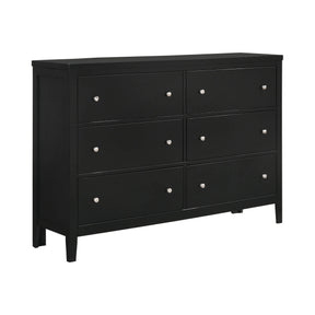 Carlton 6-Drawer Rectangular Dresser Black - 215863 Pie's Variety Store