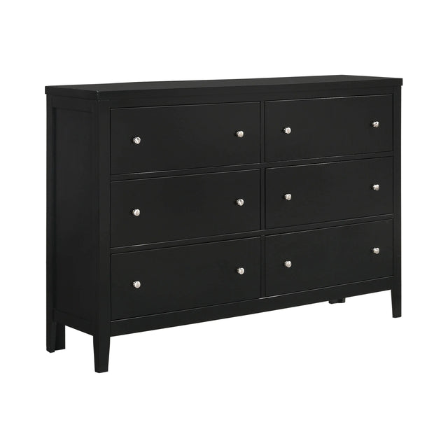 Carlton 6-Drawer Rectangular Dresser Black - 215863 Pie's Variety Store