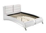 Full Upholstered Platform Bed Glossy White - 300345F Pie's Variety Store